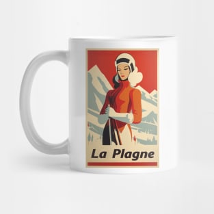 La Plagne, France, Ski poster Mug